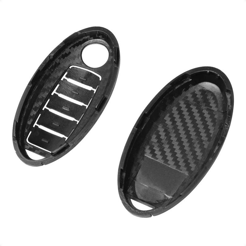 TANGSEN Smart Key Fob Case 3D Carbon Fiber ABS Plastic Emboss Cover for INFINITI JX35 Q50 Q60 QX56 QX60 QX80 for NISSAN ALTIMA ARMADA MAXIMA MURANO PATHFINDER ROGUE 5 Button Keyless Entry Remote - Image 5